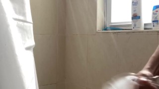 Teen Uses See Through Fleshlight in Shower