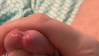 Twink plays with beautiful cum cock 