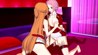 Sword Art Online - Asuna X Lisbeth Threesome Hentai