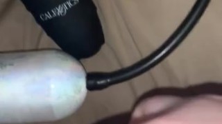 Girl Pumps Her Clit and Jerks Off