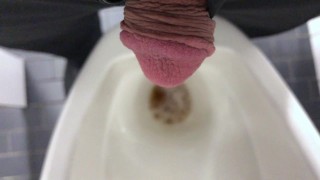 HORNY AT WORK.. CLOSE UP ON AMAZING SOFT COCK.. THEN UP FOR A PISS