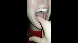 Girl hard biting finger (Sensitive Content)