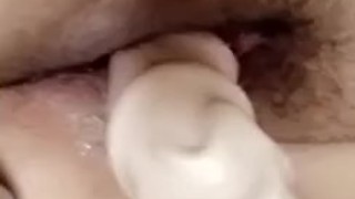 12 inch dildo in my Hairy pussy 