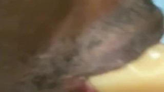 Sucking a dildo 