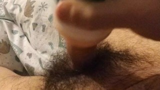 Young guy masturbates with a latex vagina POV