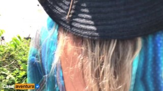 She loves doing anal in public on the beach - Real amateur