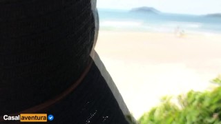 She loves doing anal in public on the beach - Real amateur
