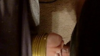 I lotion up my pocket pussy