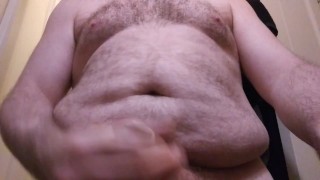 Bathroom jerk with orgasm
