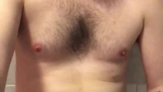 Hot sexy skinny punk guy cumming quick before showering