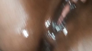 Playing with my pretty black pussy