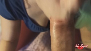 Insatiable Sloppy Blowjob and Deepthroat until Cum