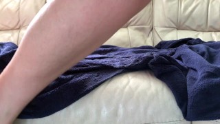Dirty Piggy makes sofa wet! Stepmom squirting