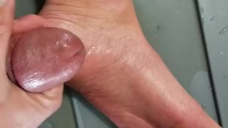 Piss and cum on my foot.