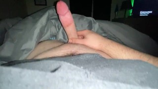 Solo jerking in bed