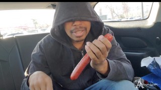 Onlyfans Public flashing hotdog in my ass handsfree orgasm in parking lot