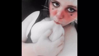 Ahegaeo kitty sucks Tits& masturbates for her master video compilation