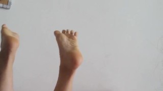Petite feet latina playing