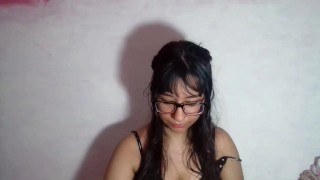  student getting ready to fuck herself on exam