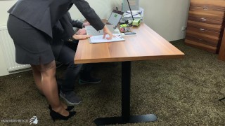 boss uses sexy secretary and fills all her holes