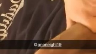 Straight white boy flexing big cock on snap
