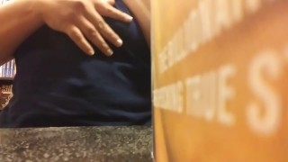 (Quick)First time in public i flash my breast Very Nervous 