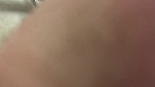 Adam and Eve massager under work desk cumshot!