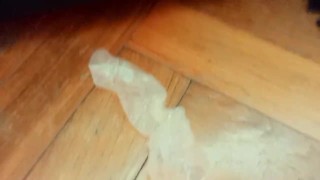 Found step brother´s condom after he fucked girl - reuse both condom sides