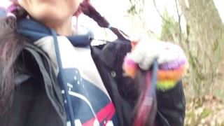 Girl Pissing In The Woods