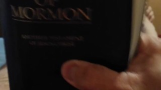 Me masturbating with my Book Of Mormon and cumming in it