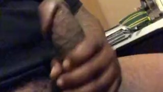 Jerking This Big Mushroom Head Black Cock til I Cum