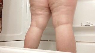 Chubby with FAT BOOTY getting it all soapy