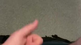 Having a good wank in work toilets 