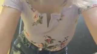 Button Showing Off Her Ass in Booty Shorts! For ME!!!