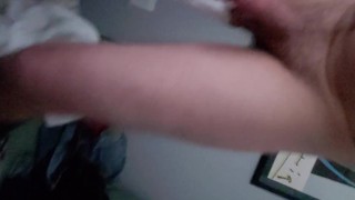hanging weight on balls standing on sofa and hitting my nuts