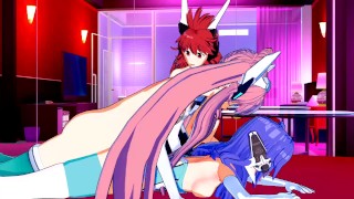 Symphogear - Futa Kanade and Futa Maria Take Turns Fucking Tsubasa