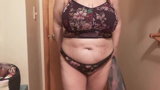 Pawg milf trying on lingerie