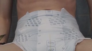 Peeing into my messy diaper