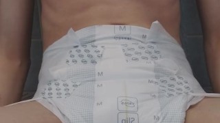 Peeing into my messy diaper