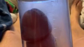 Laying in bed pumping on my cock. 