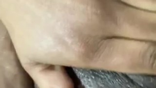 Rubbing my fat juicy ebony pussy really quick 
