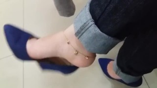 Dangling blue shoe tici_feet