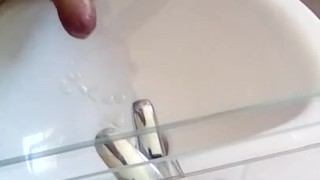Cumming in sink