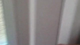 cum naked at front door