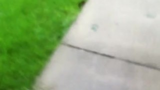 cum naked at front door