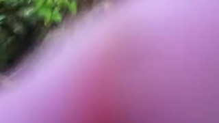 wanking in the bushes