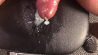 Rubbing Hard Cock after Exercise - Big Cum Load