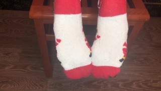 kelly_feet my dirty christmas socks after job and stinky foot pov