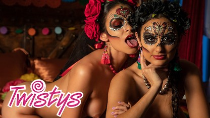 Twistys - Mexican Day of the dead lesbian sissoring - Molly Stewart, Bella