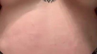 Thick white BBW gets her tits ready for a cum explosion 